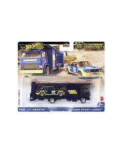  Hot Wheels Premium Team Transport Fiat 131 Abarth with Second Story Lorry