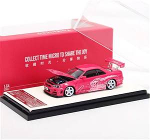  1/64 Nissan GTR R34 Pink Cartoon - Time Micro