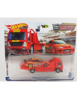 HOT WHEELS - NISSAN - AERO LIFT RAMP TRUCK CAR TRANSPORTER + SILVIA (S15) HKS RACE 1999