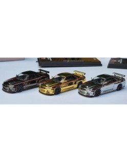 Inno 1/64 Nissan Skyline GT-R R34 Nismo R-Tune Chrome 3 Cars Set