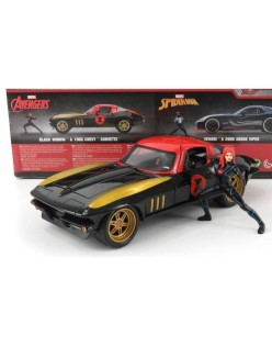 JADA - CHEVROLET - CORVETTE COUPE WITH FIGURE BLACK WIDOW 1966