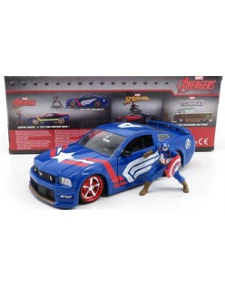 JADA - FORD USA - MUSTANG GT COUPE 2006 WITH CAPTAIN AMERICA FIGURE