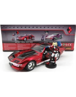 JADA - CHEVROLET - CORVETTE STINGRAY COUPE 1969 WITH HARLEY QUINN FIGURE