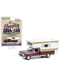 1981 Dodge Ram D-250 Royal with Large Camper - Medium Crimson Red and Pearl White